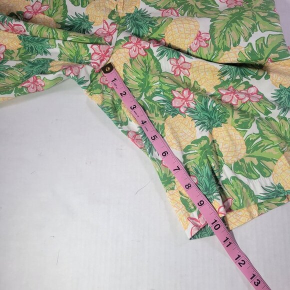Talbots Women Cotton Blend Tropical Pineapple Print Bermuda Shorts Size 8 - Picture 6 of 8
